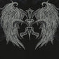 Black Grunge Rhinestone Crop Top with Wings Print