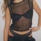 Vintage Black Semi-Transparent Metallic Tank Top