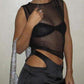 Vintage Black Semi-Transparent Metallic Tank Top