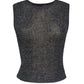 Vintage Black Semi-Transparent Metallic Tank Top