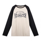Oversized raglan long sleeve T-shirt with printed slogan