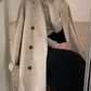 Classic oversize long coat with lapel collar and belt