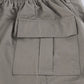 Gray vintage cargo shorts with low waist and pockets