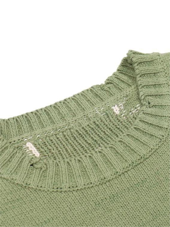 Green oversized skeleton knit jumper