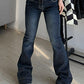 Dark faded low waist vintage flared jeans