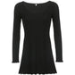 Knitted mini dress with long sleeves