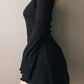 Knitted mini dress with long sleeves
