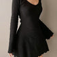 Knitted mini dress with long sleeves