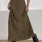 Brown vintage floral mesh maxi skirt