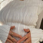 Long sleeve crop top with texture stripes