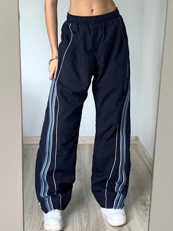 Striped Vintage Retro Sporty Baggy Sweatpants