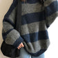 Oversized sweater with stripes
