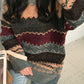 Vintage Oversize Jacquard Knit Jumper Sweater