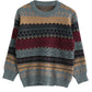 Vintage Oversize Jacquard Knit Jumper Sweater
