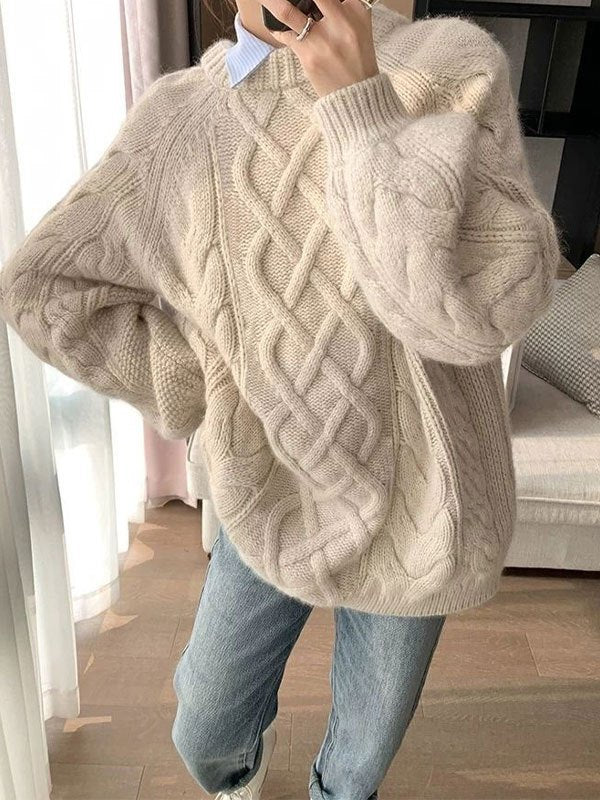 Oversized cable knit jumper