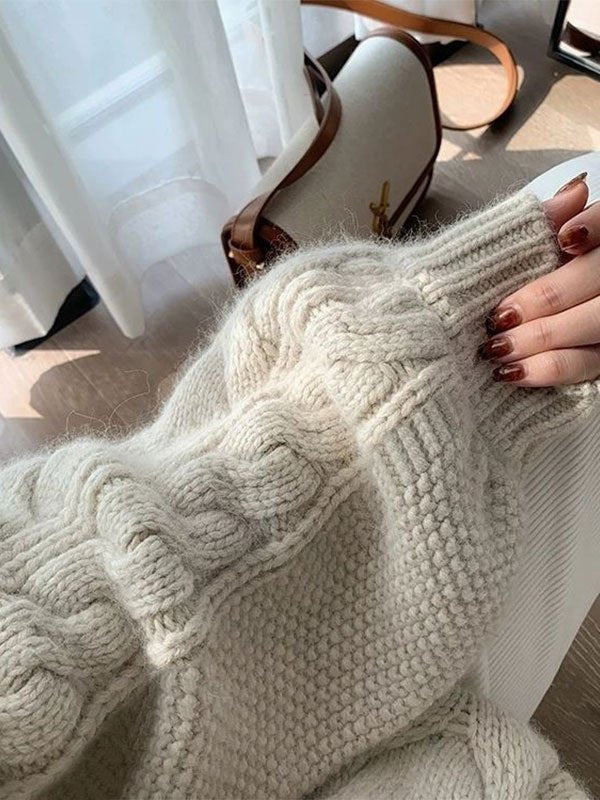 Oversized cable knit jumper