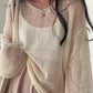 Oversized long sleeve crochet knit top