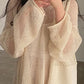Oversized long sleeve crochet knit top