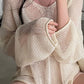 Oversized long sleeve crochet knit top