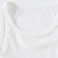 White crop tank top with knitted cross patches