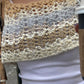 Super crop long sleeve crochet top with crochet pattern and stripes
