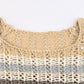 Super crop long sleeve crochet top with crochet pattern and stripes