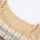 Super crop long sleeve crochet top with crochet pattern and stripes