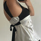 Patchwork satin tank top with back tie