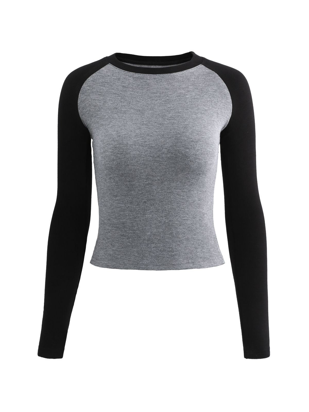 Raglan sleeve rib crop top